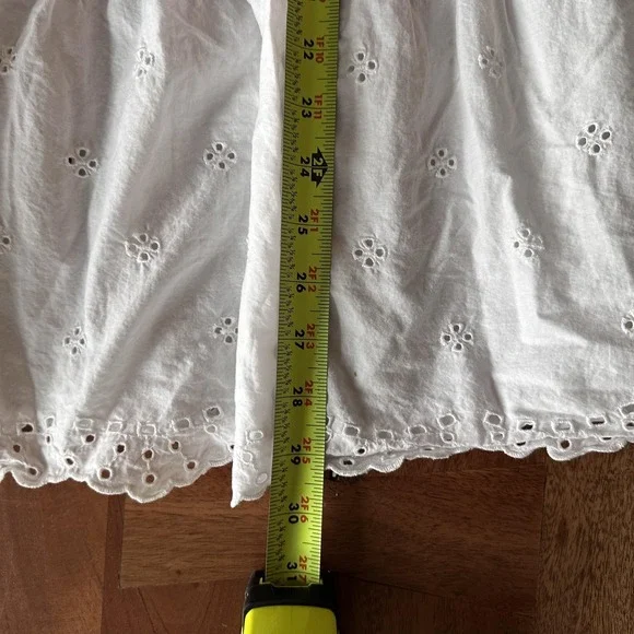 Gap‎ Dress Womens Small White Eyelet Lace Midi Ruffle Flutter Sleeve Sundress - Picture 8 of 11